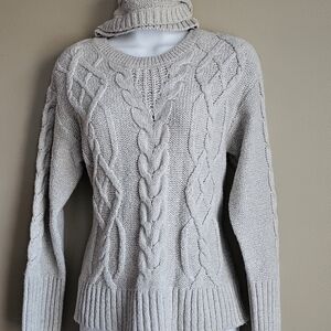Elegant Cable Knit Turtleneck Sweater